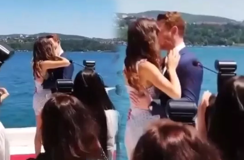 Hande Erçel ve Kerem Bürsin'den ateşli öpüşme sahnesi
