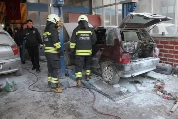 LPG’li araç tamiratı sırasında patladı