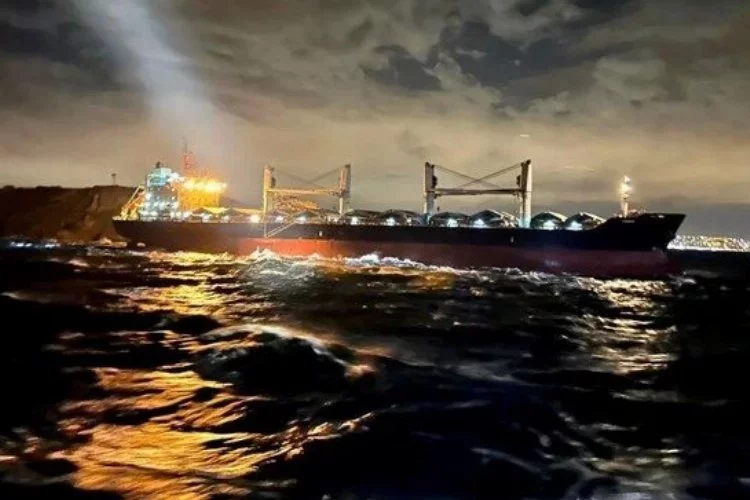 Marmara Denizi'nde tahıl gemisi karaya oturdu
